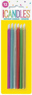 Unique Birthday Candle Multicolored 12pcs U19984