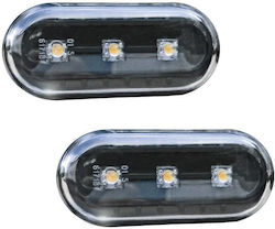 Carro Seitenblinker für Vw Golf / Polo / Bora / Passat / Vento / Seat Ibiza / Cordoba mit 3 Led Schwarz 2 Stück Car-1810