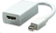 PremiumCord Converter mini DisplayPort male to HDMI male White 1pcs kportadm01