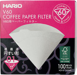 Hario V60-01 100 Paper Coffee Filters VCF-01-100WK