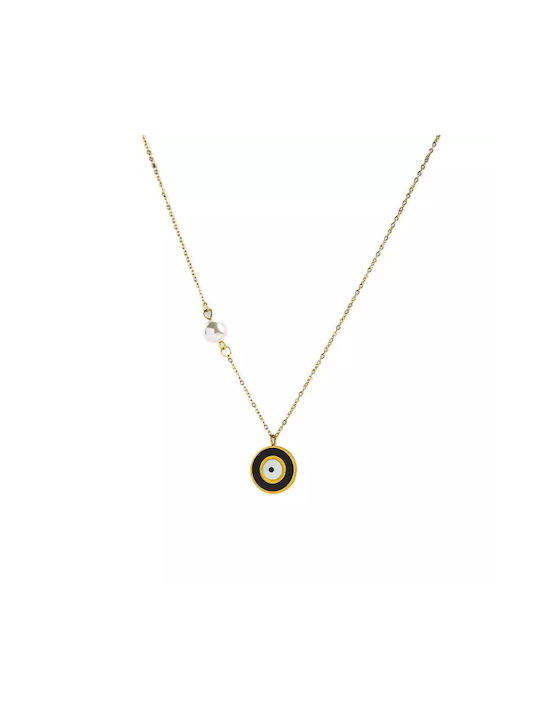 Round Eye Necklace with Pearl