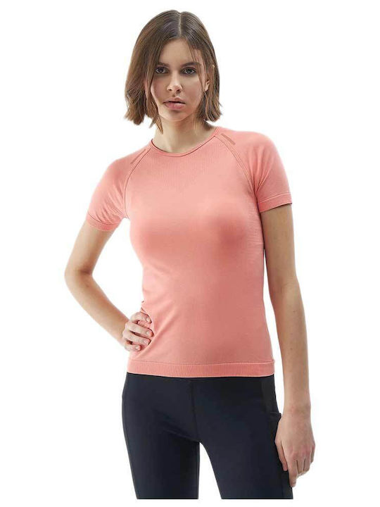 4F Women's Athletic Blouse Short Sleeve Pink