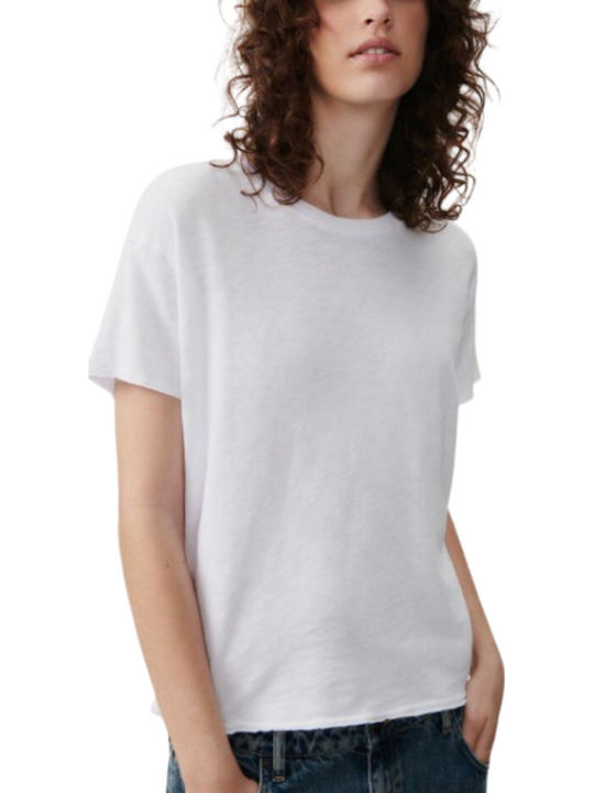 Women's Summer Blouse Cotton Short Sleeve White