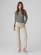 Wild Sheila Women's Jean Trousers Flared in Slim Fit Beige