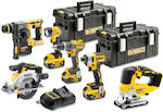 Dewalt Set Kreissäge & Bohrschrauber & Schlagschraubendreher & Hammer & Stichsäge & Objektiv Brushless 18V mit 3 Batterien 5Ah und Hülle