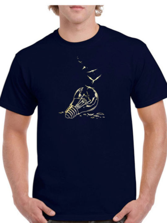 Gildan T-shirt Bărbătesc cu Mânecă Scurtă Albastru marin