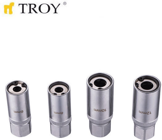 Troy Căpăcei Hexagonali cu Patrat de Prindere 1/2" Set 4buc