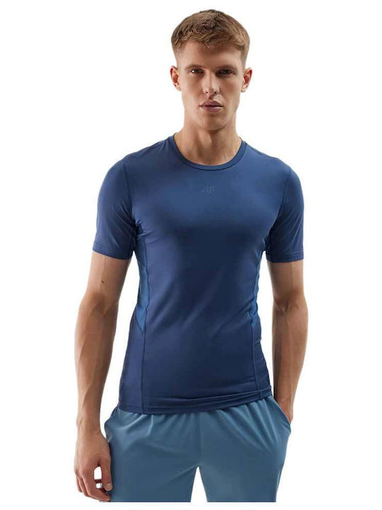 4F Functional Bărbați T-shirt Sportiv cu Mânecă Scurtă Albastru marin