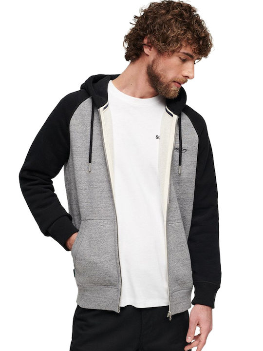 Superdry Baseball Men's Sweatshirt Jacket Dark Grey