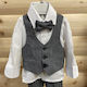 Extan Bebe Boys Baptism Suit with Vest Gray