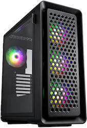 FSP/Fortron CUT593A Jocuri Ultra Tower Cutie de calculator cu iluminare RGB Negru