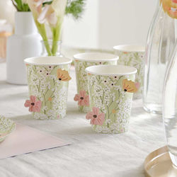 Ginger Ray Floral Ποτήρι για Party 8τμχ