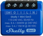 Shelly 1 Mini Gen 3 Smart Ενδιάμεσος Διακόπτης Wi-Fi σε Μπλε Χρώμα