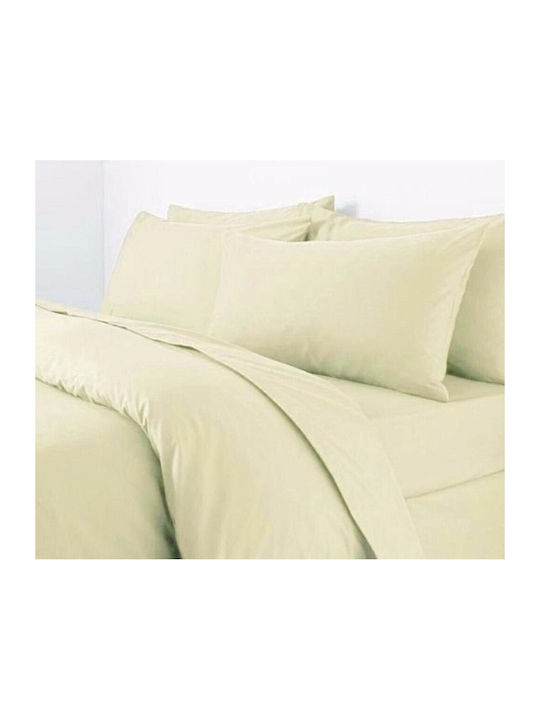 MayHome Set Cearșafuri Semi-Dublu 180x240cm. Ecru 3buc
