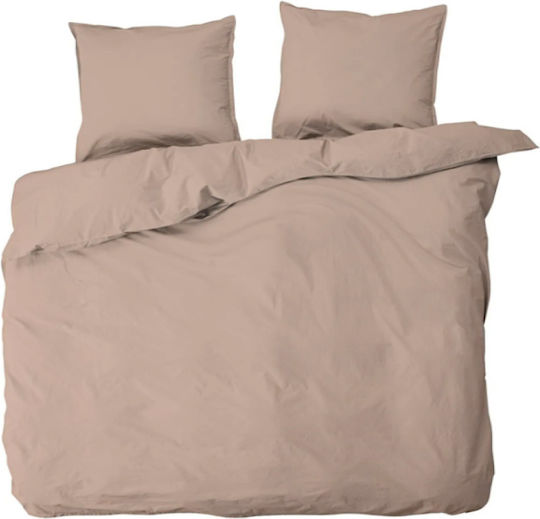 MayHome Bettwäsche-Set Halb-Doppel 180x240cm. Beige Dark 3Stück