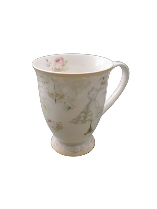 Karvounis Vintage Floral Paris Roses Mug Multicolored 380ml