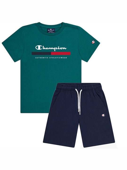 Champion Set de haine pentru copii cu pantaloni scurți Vara 2buc Verde