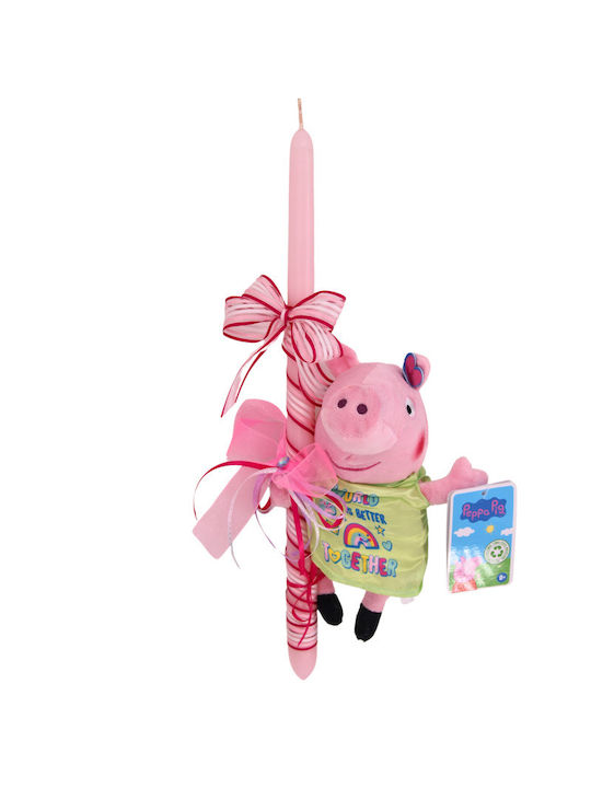 Πασχαλινή Λαμπάδα Peppa Pig Με Λαχανί Φόρεμα Λούτρινο 20cm