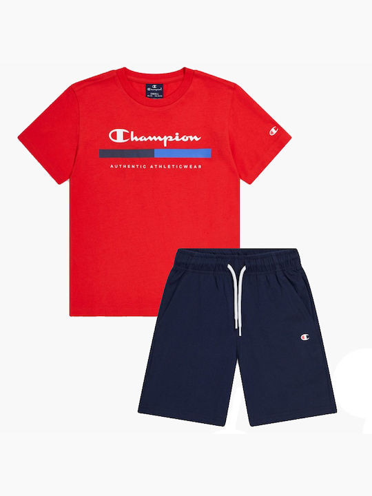 Champion Set de haine pentru copii cu pantaloni scurți Vara 2buc Roșu