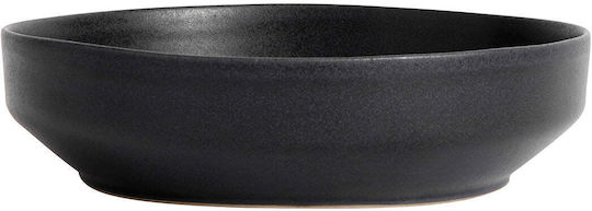 Muubs Teller Suppe Keramik Schwarz mit Durchmesser 22cm