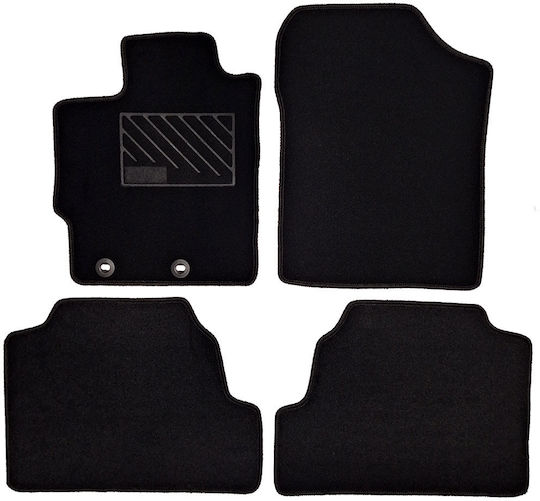 Σετ Μπροστινά και Πίσω Πατάκια 4τμχ για Toyota Yaris 2011-2020 Μαύρα