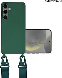 Sonique Back Cover Silicone 0.5mm with Strap Green (Galaxy S24+)