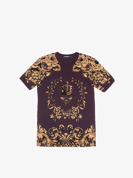 Dolce & Gabbana Ανδρικό T-shirt Κοντομάνικο Μωβ