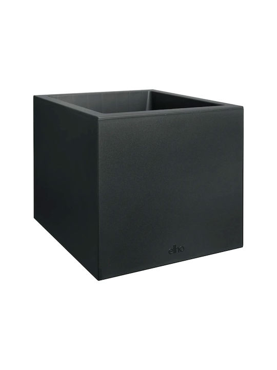 Elho Flower Pot Black Velvet-Black Metal