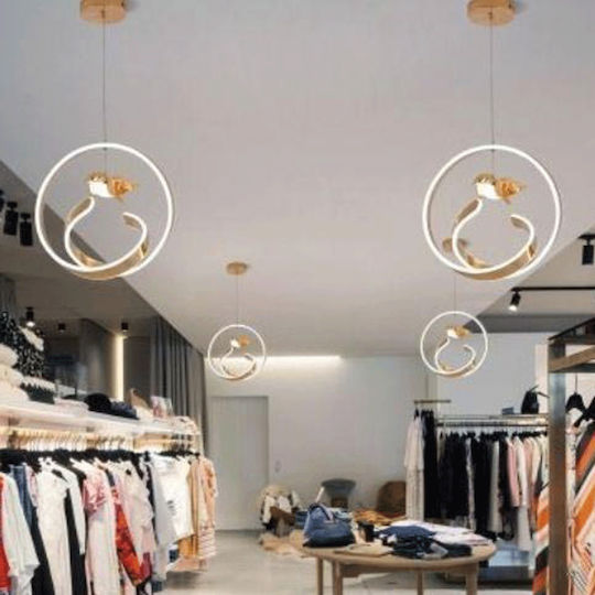 Universo Illuminazione Hängelampe Gold mit Kristallen