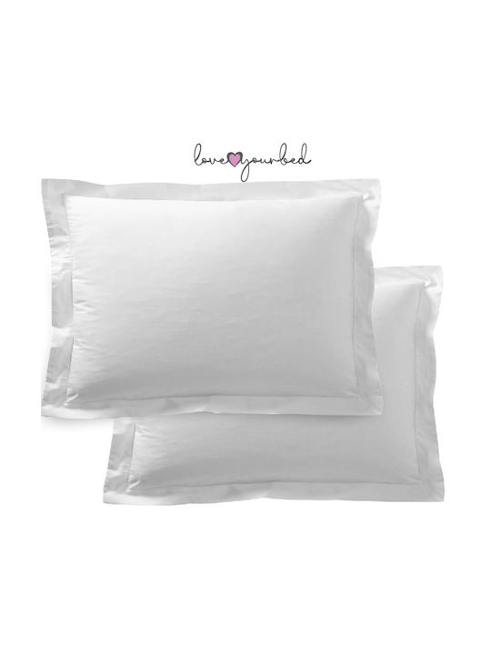 Isadore Lorraine Pillowcase Set with Envelope Cover White 52x72cm.