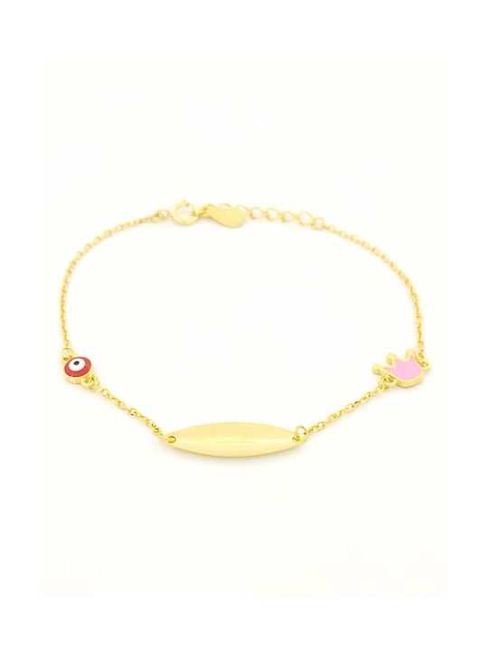 Marakis Kids Gold Plated Bracelet with Evil Eye