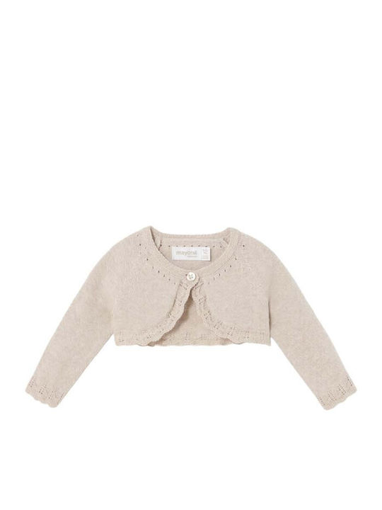 Mayoral Kids Cardigan Cotton Beige