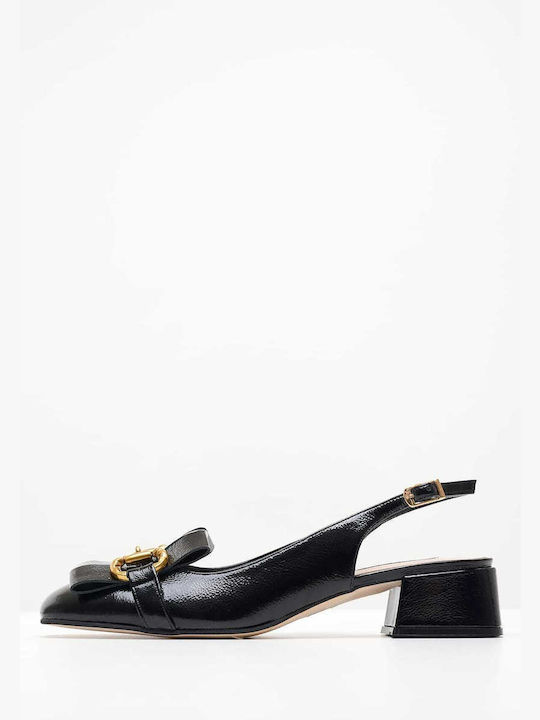 Mortoglou Leather Black Heels