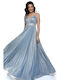 RichgirlBoudoir Maxi Evening Dress Strapless Light Blue