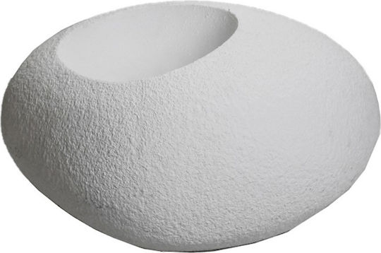 Espiel Übertopf Polyresin Weiß 91x91x40εκ.