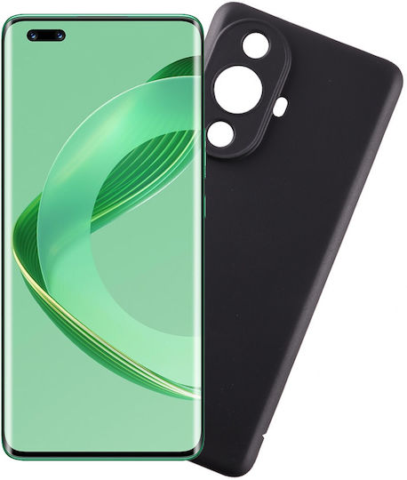 Volte-Tel Silikon Umschlag Rückseite mit Nackenriemen Schwarz Huawei Nova 11 Pro