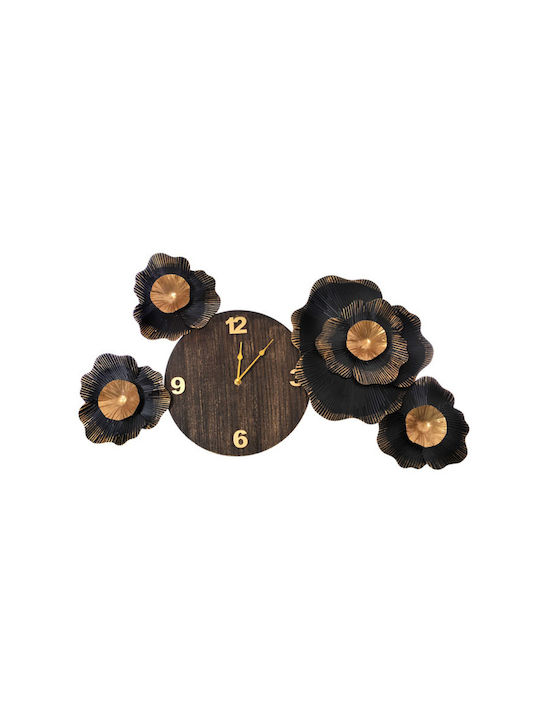 General Trade 3D Leise Metallische Wanduhr Schwarz 78x44cm