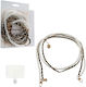 Volte-tel Neck Strap - Lanyard For Cases White Pearls With Black Leather-gold Metal Vt424 120cm Volte-tel