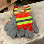 Gloves for Work Leather-Cotton 1pcs