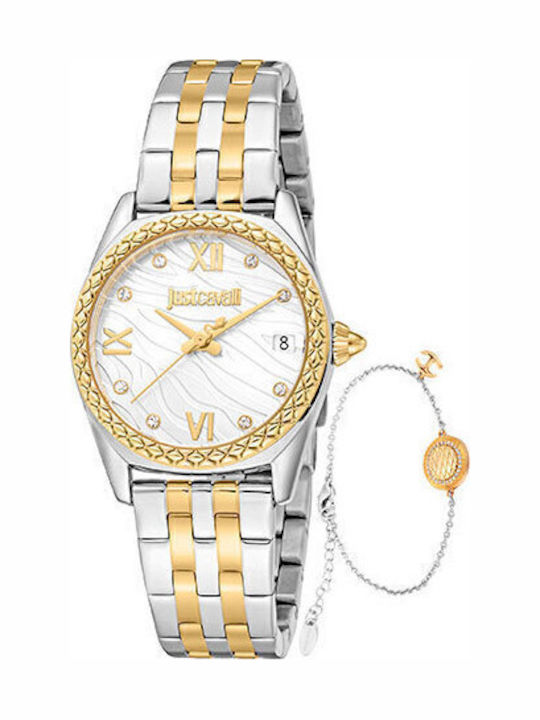 Just Cavalli Women's Watch with Silver Metal Bracelet