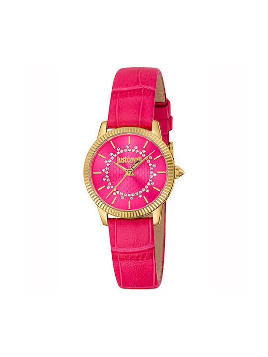 Just Cavalli Watch with Pink Leather Strap