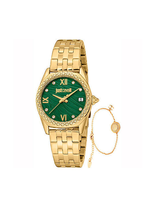 Just Cavalli Uhr mit Gold Metallarmband