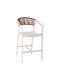 Garden Bar Stool for Outdoor Use Made of Aluminum White 57x57x99.5cm