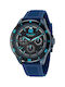 Nautica Watch Battery with Blue Rubber Strap