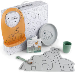 Done by Deer Feeding Set made of Silicone with Non-Slip Base White 4pcs