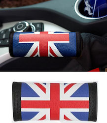 Carro Leder Auto Handbremse Abdeckung Blau mit England Flagge für Mini Cooper Countryman R50 R53 R55 / Blau / Ca-012177