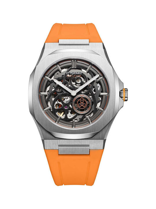 D1 Milano Uhr Automatisch mit Orange Kautschukarmband