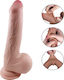 Passion Labs Oliv Διπλό Dildo με Όρχεις Flesh
