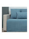 Cotone Cozy Ριχτάρι Διθέσιου Καναπέ 180x240εκ. Πετρόλ Ανοιχτό 419240