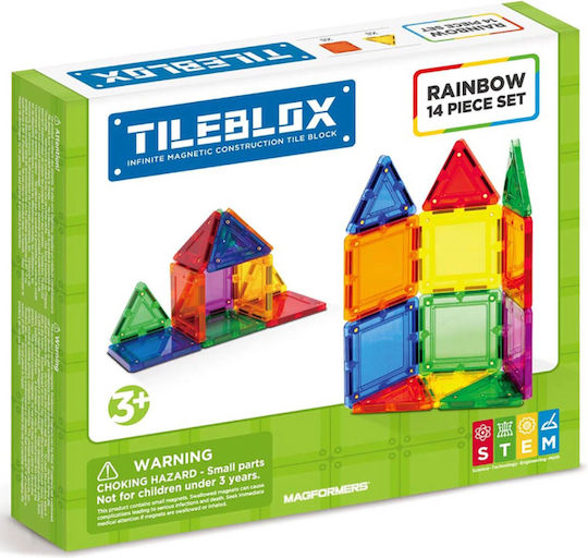 Magformers Τουβλάκια Tileblox Rainbow για 3+ Ετών 14τμχ